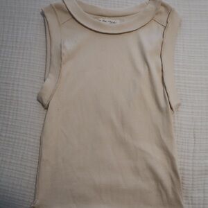 We The Free Ribbed Cream Top